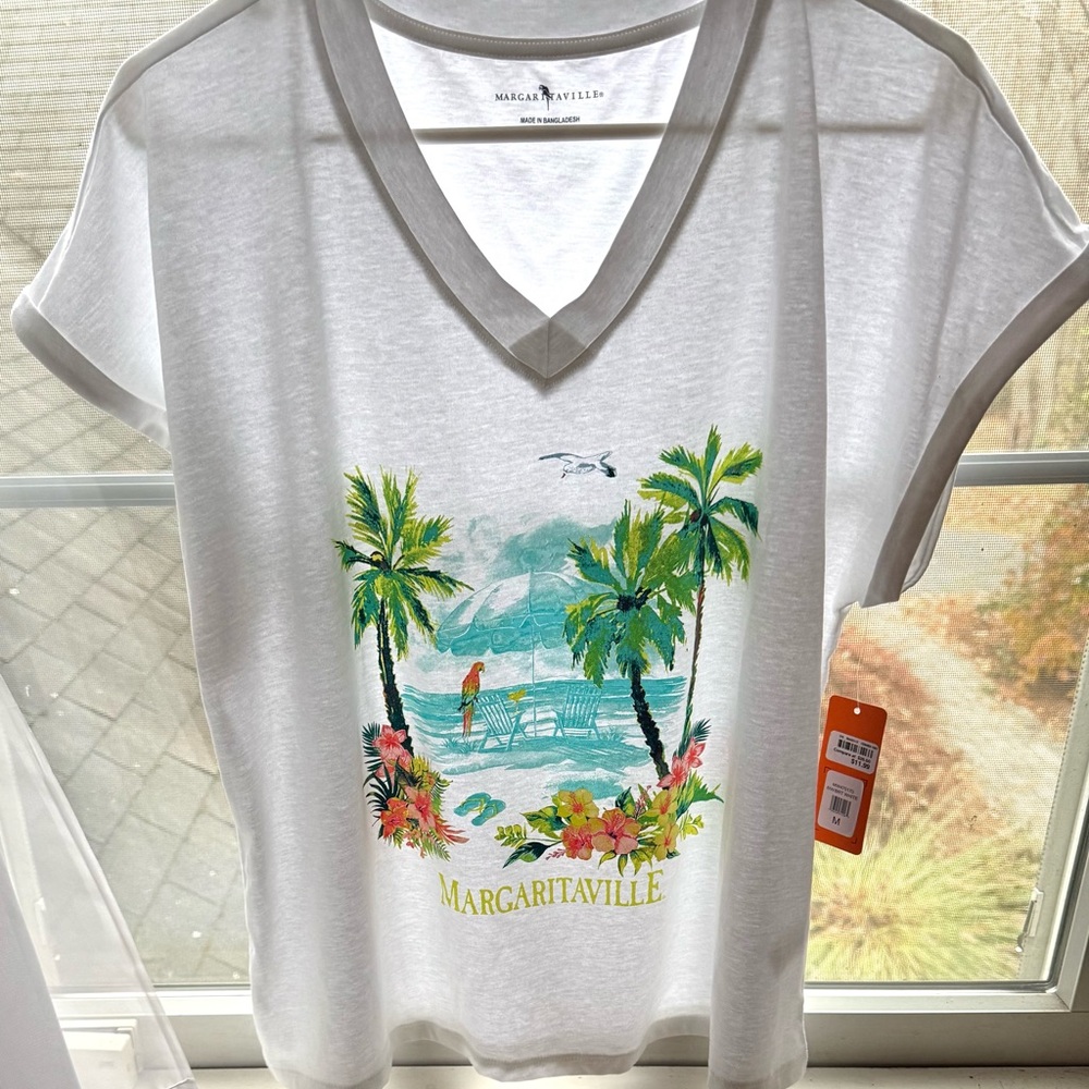 White Margaritaville Graphic T-Shirt